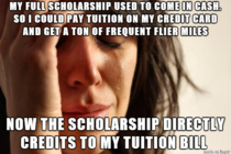 I think I encountered the ultimate first world problem today while I was paying my tuition