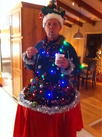 I think its safe to say my step dad won the Christmas sweater contest