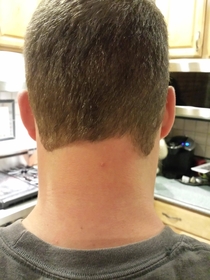 I think my barber had a few cocktails before shaving my neckline