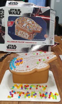 I think we nailed this Gingerbread Millennium Falcon