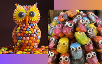 i thought im gonna get a beautiful owl made of candies -_-