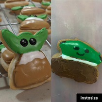I tried the angel cookie cutter to baby yoda trend amp made a gremlin