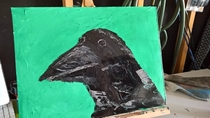 I wanted to paint a terrifying crow but this came out instead