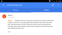 I wanted to see if people would actually write reviews for jail Was not disappointed