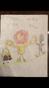 I was talking to a friend of mine yesterdayhe knew I was a little down and out stuff going on in my life and he said hold on if this doesnt cheer you up nothing will his six-year-old daughter drew this yesterday and it took me a second but yes I died laug