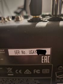 I went to check the serial number on one of my electronics and