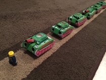 I WOKE UP TO THIS - My  year old said he was the tank inspector 