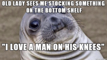I work at a grocery store She had to be in her s