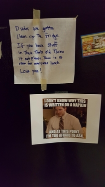 I work for a printing company Saw this on the fridge today
