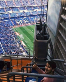 I would like to introduce to you this is the cheapest row of seats on the Santiago Bernabeu stadium
