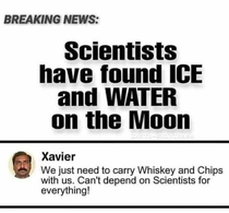 Ice and water on moon