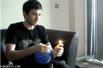 Idiot decides to light a baloon full of flammable gas