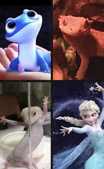 If frozen was casted as reptiles