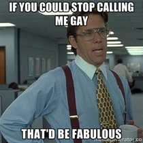 If you could stop calling me gay 
