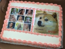 Im a photographer and my little sister always goofs off during our shoots so for her high school graduation I made her this cake I even added a custom doge meme