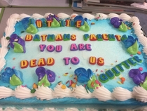 Im moving to Japan and last night was my last shift So my coworkers sent me off with this cake