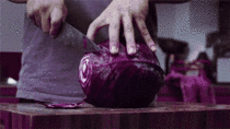 Im sorry this was too cool to not repost Purple Cabbage being cut I found it under rthingscutinhalfporn