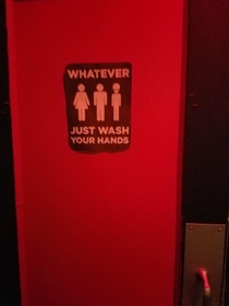 In addition to a kids menu my local dive bar also has a gender and species neutral bathroom