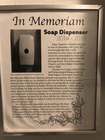 In memoriam of soap