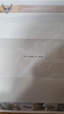 In response to the person whose brother sent them snail mail My best friend sent me this a few years back when he was in basic