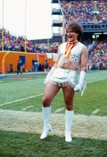In  Robin Williams became the first ever male cheerleader for the Denver Broncos football team