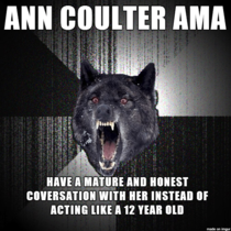 Insanity wolf on Ann Coulter AMA