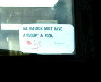 Is it funny or sad that society is at a point where a sign like this is needed at a fast food joint