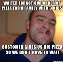 It was a busy restaurant so this guy certainly made my dads life easier