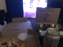 Its am I am high and ordered a pizza wherein the special instructions were to make it with love Did not disappoint