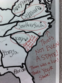 Its possible that geography isnt this students strength