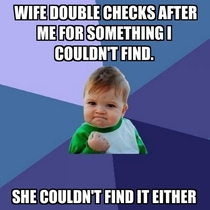 Its the small victories as a husband