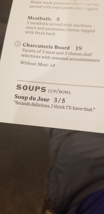 Its the soup of the day