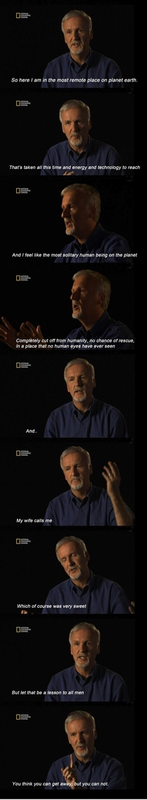 James Cameron with an important lesson for life