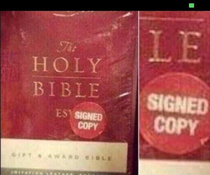 Jesus signed his copy