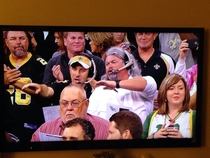 Just before the Packers- Saints start i spotted these two in the crowd