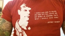 Just found my favourite old t-shirt with the most understated quote ever