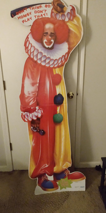 Just found out my niece and sister in law are scared of clowns Good thing I kept this guy