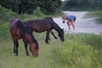 Just me hanging with the wild horses in the Outer Banks