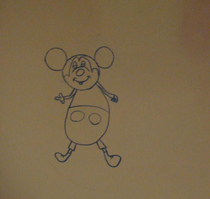 kid tried drawing mickey mouse mission successful
