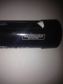 Label on a smoke grenade