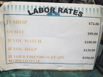 Labor rates for a local pc shop