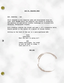 Leaked script for Ash vs Walking Dead courtesy of Bruce Campbells Facebook page