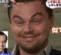 Leo does his Jack Nicholson face - i dont even
