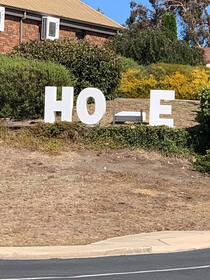 Letters in front of a church that did say at one stage Hope