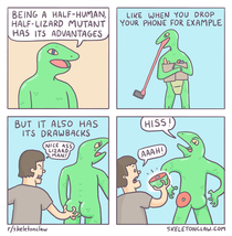 Life as a half-human half-lizard mutant