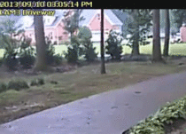 Lightning Strike caught on a Security Camera
