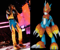 Lil Nas X Representing Digimon at the iHeartRadio Music Festival