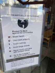 Local coffee shop uses the WU-TANG rules for safety