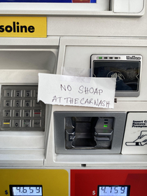 Local gas station channeling its inner Sean Connery