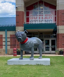 Local High School ordered a Bulldog statue but got a pug instead
